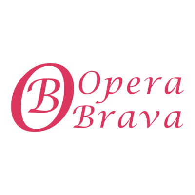 Opera Brava logo. Pink stylized "O" with "B" inside, and "Opera Brava" text.